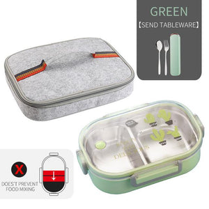 WORTHBUY Japanese Lunch Box With Compartment 304 Stainless Steel Bento Box For Kids School Food Container Leak-proof Food Box