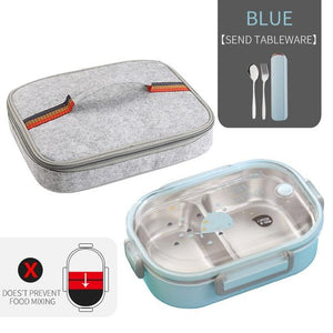 WORTHBUY Japanese Lunch Box With Compartment 304 Stainless Steel Bento Box For Kids School Food Container Leak-proof Food Box