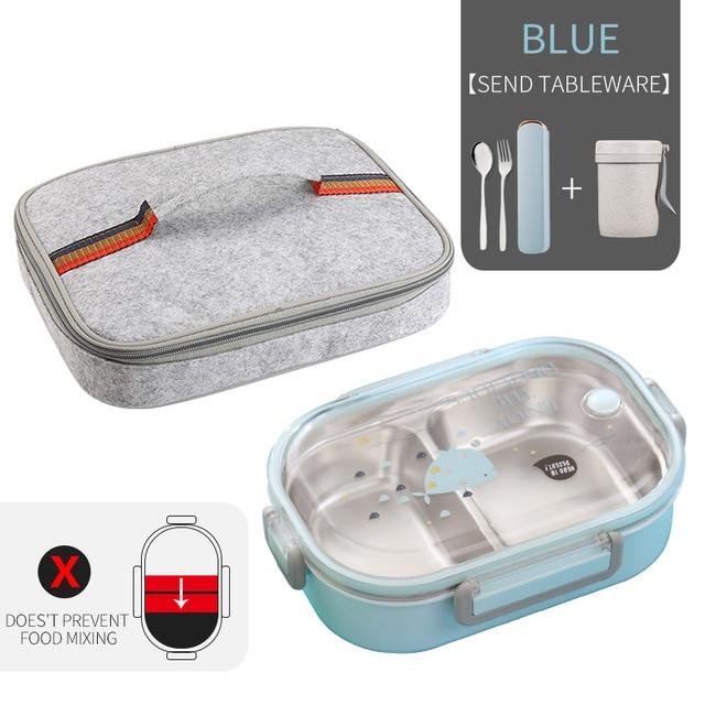 WORTHBUY Japanese Lunch Box With Compartment 304 Stainless Steel Bento Box For Kids School Food Container Leak-proof Food Box