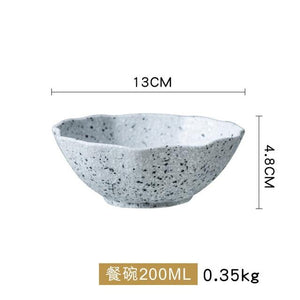 Stone Dinnerware Dinner Plates and Bowls Set Stoneware Rice Soup Salad Ramen Noodle Bowl Fish Plate loza Ceramic Crockery louça