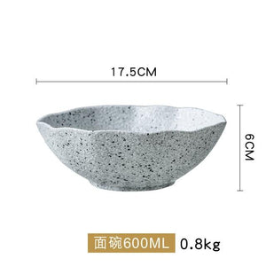 Stone Dinnerware Dinner Plates and Bowls Set Stoneware Rice Soup Salad Ramen Noodle Bowl Fish Plate loza Ceramic Crockery louça