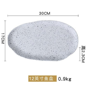 Stone Dinnerware Dinner Plates and Bowls Set Stoneware Rice Soup Salad Ramen Noodle Bowl Fish Plate loza Ceramic Crockery louça