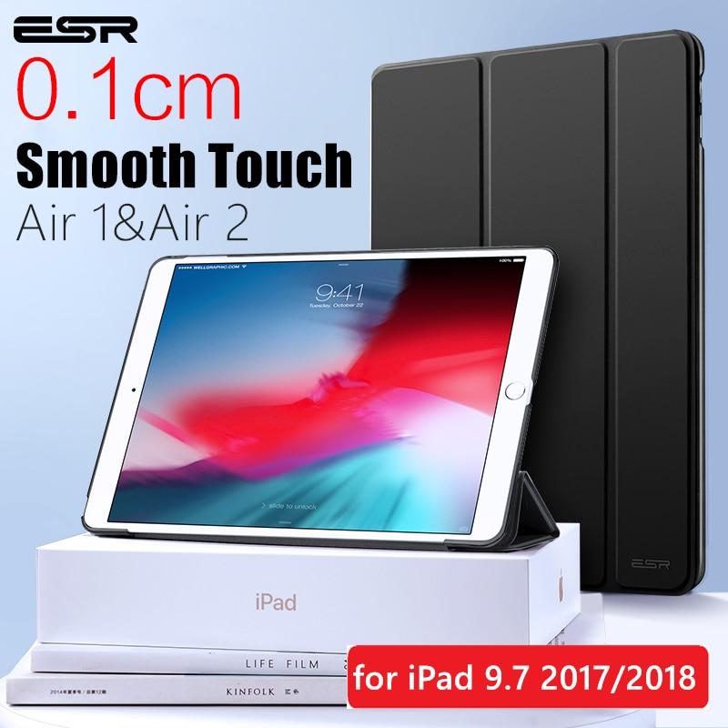 ESR Case for iPad Air 1 Air 2 9.7 2018 Rubber Oil Cover Soft PU leather Ultra Slim Black Blue Pink Smart Case for iPad 9.7 2017