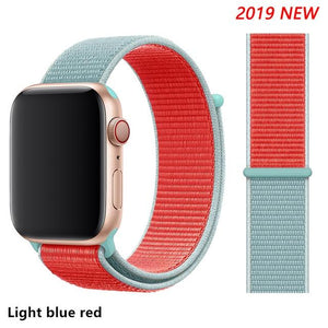 Strap for Apple Watch 5 band correa apple watch 42mm 44mm 38 mm 40mm iwatch series 5 4 3 2 nylon pulseira bracelet watchband 44