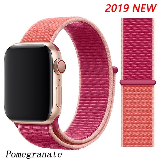 Strap for Apple Watch 5 band correa apple watch 42mm 44mm 38 mm 40mm iwatch series 5 4 3 2 nylon pulseira bracelet watchband 44