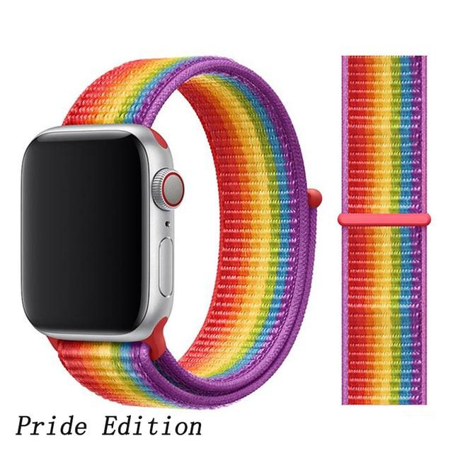 Strap for Apple Watch 5 band correa apple watch 42mm 44mm 38 mm 40mm iwatch series 5 4 3 2 nylon pulseira bracelet watchband 44