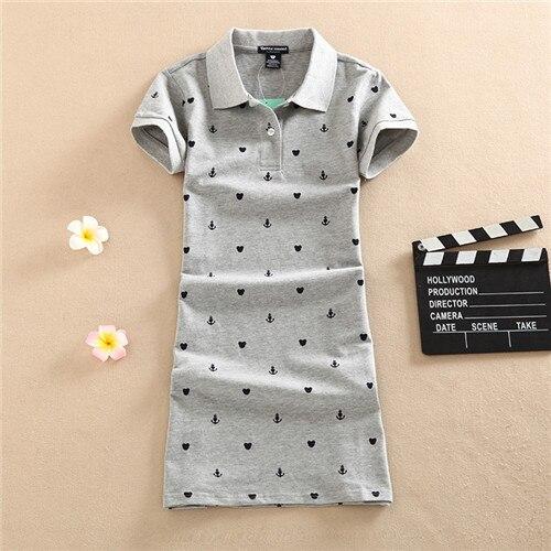 New Polo 2020 Floral Print Party Elegant Dress T Shirt Summer Mini Women Slim Casual Cotton Robe Ete Femme Tshirt Short Vestidos