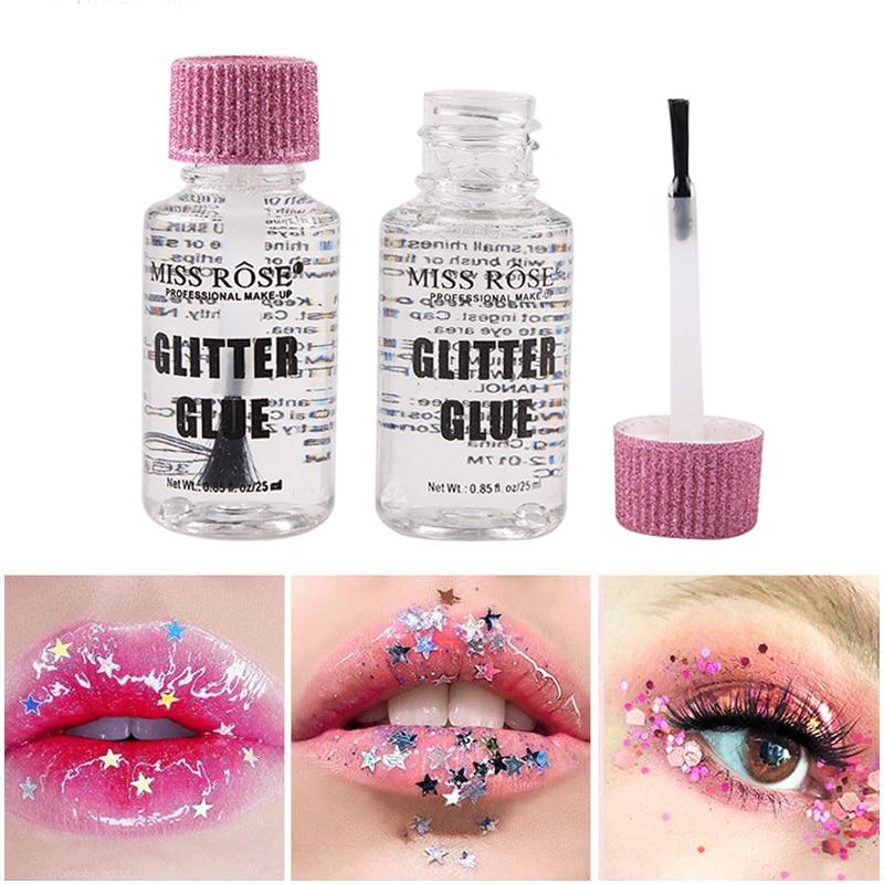 25ML Glitter Glue for Eye Lips Face Body Powder Festival Shimmer Glitter Glues High-gloss Eyeshadow Glue Long Lasting Waterproof