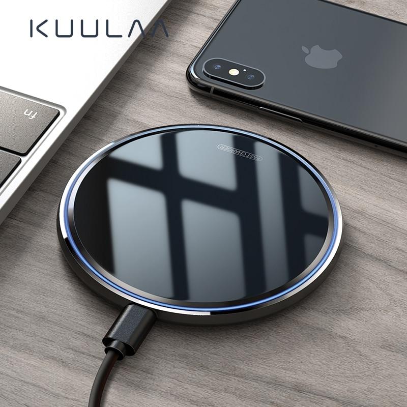 KUULAA Wireless Charger 10W Qi for Samsung S9 S10+ Note 9 8 Mirror Wireless Charging Pad 7.5W for iPhone X/XS Max XR 8 Plu