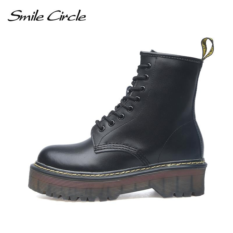 Smile Circle Size 35-42 Flat Platform Boots Women Shoes