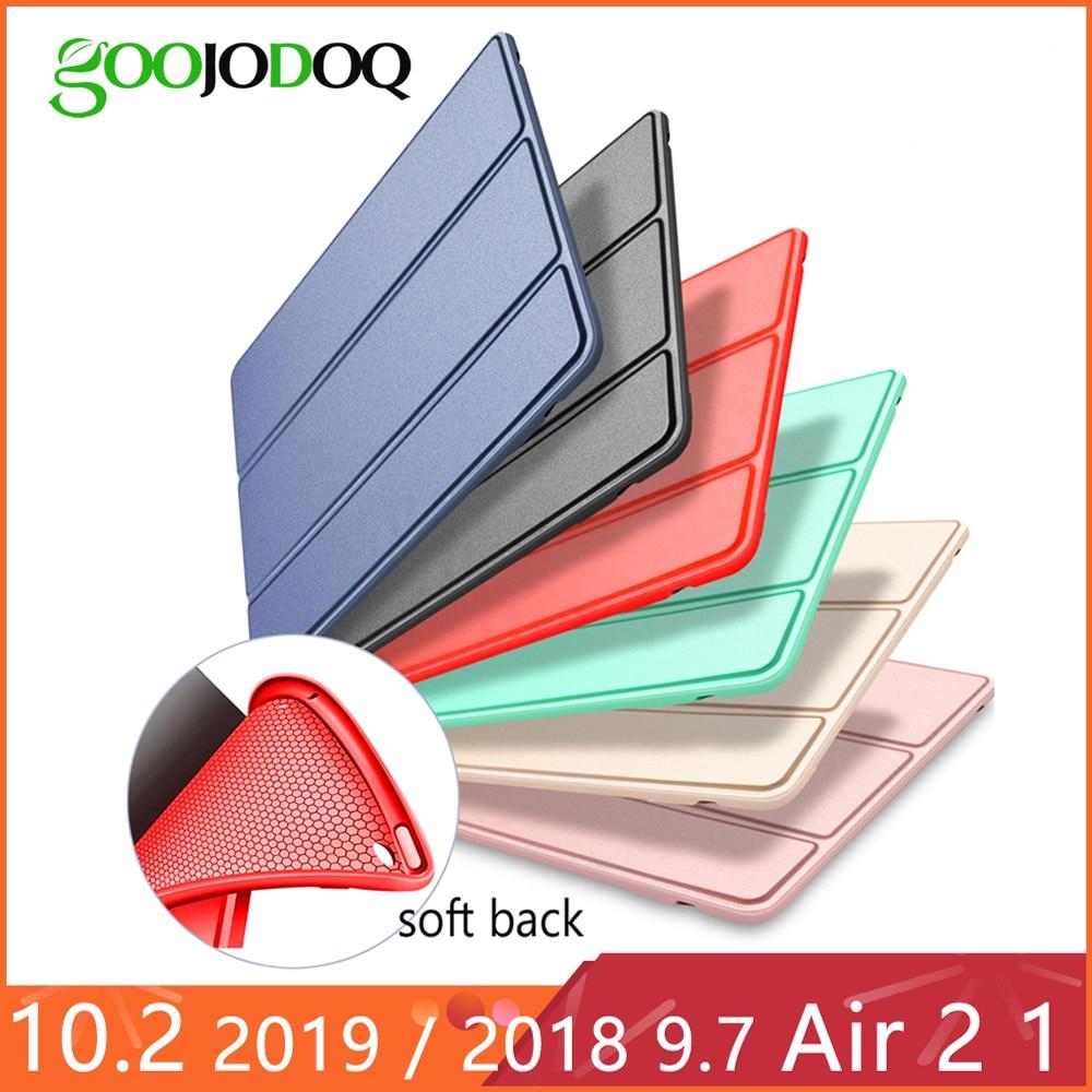 For iPad Air 2 Air 1 Case 2018 9.7 10.2 2019 Funda Silicone Soft Back Pu Leather Smart Case for iPad 6th 7th generation Case