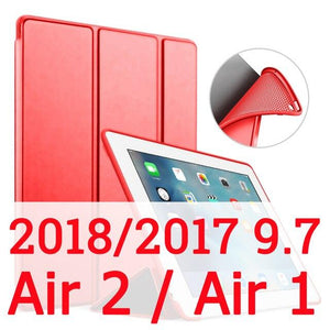 For iPad Air 2 Air 1 Case 2018 9.7 10.2 2019 Funda Silicone Soft Back Pu Leather Smart Case for iPad 6th 7th generation Case