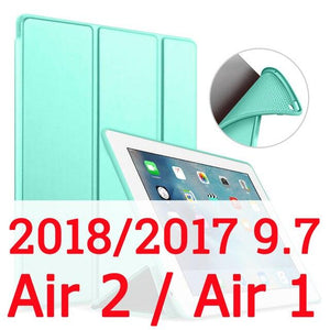 For iPad Air 2 Air 1 Case 2018 9.7 10.2 2019 Funda Silicone Soft Back Pu Leather Smart Case for iPad 6th 7th generation Case