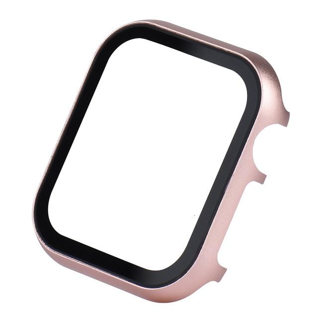 Tempered film Cover case For Apple Watch Series 4 3 2 1 band case 42mm 38m 40mm 44mm Slim Aluminum case Protector for iWatch 4