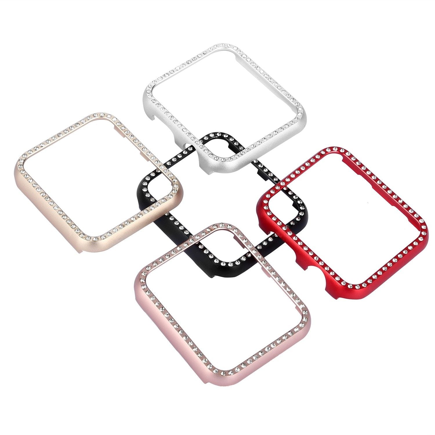 Bling Diamond Bumper Case For Apple Watch Cover Series 5 4 3 2 1 38mm 42mm 40mm 44mm Case For iWatch Aluminum Metal Cover