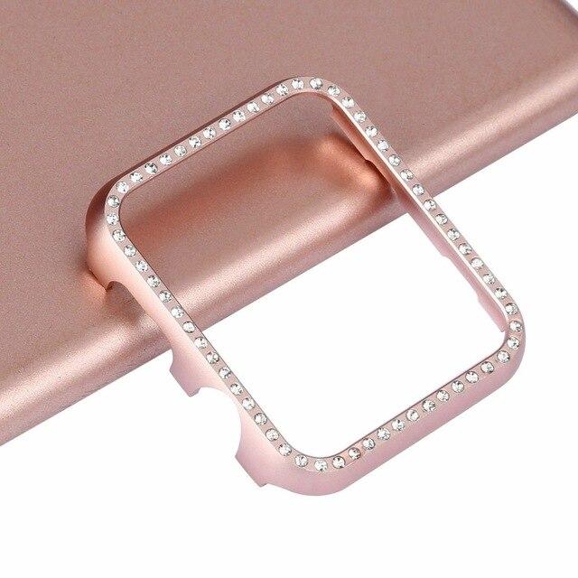 Bling Diamond Bumper Case For Apple Watch Cover Series 5 4 3 2 1 38mm 42mm 40mm 44mm Case For iWatch Aluminum Metal Cover