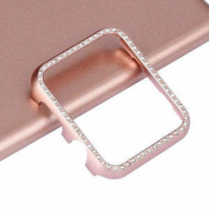 Bling Diamond Bumper Case For Apple Watch Cover Series 5 4 3 2 1 38mm 42mm 40mm 44mm Case For iWatch Aluminum Metal Cover