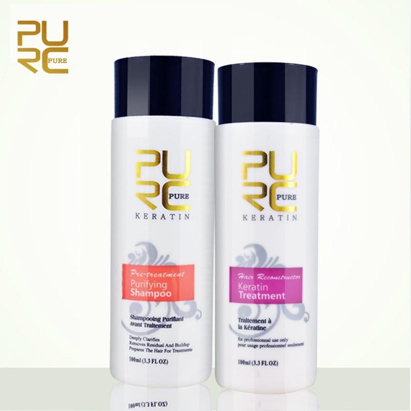 5% Keratin Hair Repair Treatment Hair Straighten Purifying Shampoo for straightening damage hair Supple Smooth Hair Care