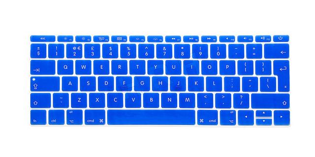HRH EU/UK English Silicone Keyboard Cover Skin for Mac New Pro 13" A1708 (2016 Version No Touch Bar) and for Macbook 12" A1534