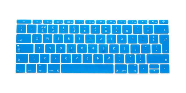 HRH EU/UK English Silicone Keyboard Cover Skin for Mac New Pro 13" A1708 (2016 Version No Touch Bar) and for Macbook 12" A1534