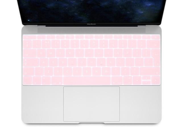 HRH EU/UK English Silicone Keyboard Cover Skin for Mac New Pro 13" A1708 (2016 Version No Touch Bar) and for Macbook 12" A1534