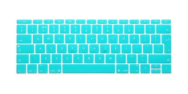 HRH EU/UK English Silicone Keyboard Cover Skin for Mac New Pro 13" A1708 (2016 Version No Touch Bar) and for Macbook 12" A1534