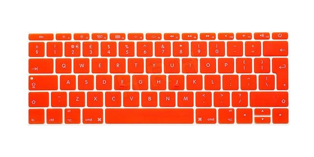 HRH EU/UK English Silicone Keyboard Cover Skin for Mac New Pro 13" A1708 (2016 Version No Touch Bar) and for Macbook 12" A1534