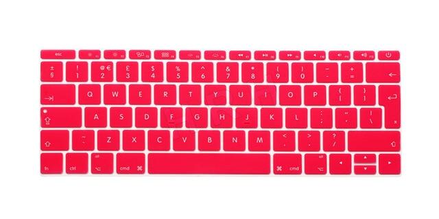 HRH EU/UK English Silicone Keyboard Cover Skin for Mac New Pro 13" A1708 (2016 Version No Touch Bar) and for Macbook 12" A1534