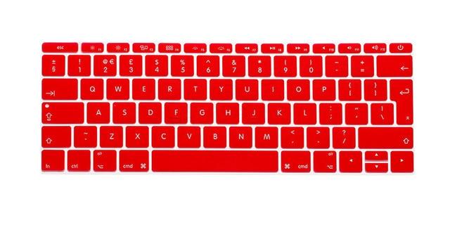 HRH EU/UK English Silicone Keyboard Cover Skin for Mac New Pro 13" A1708 (2016 Version No Touch Bar) and for Macbook 12" A1534
