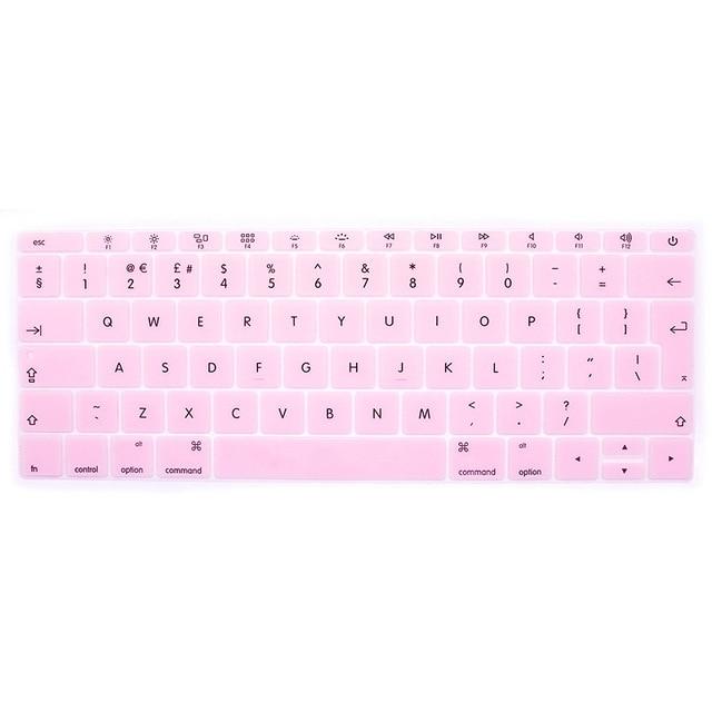 HRH EU/UK English Silicone Keyboard Cover Skin for Mac New Pro 13" A1708 (2016 Version No Touch Bar) and for Macbook 12" A1534