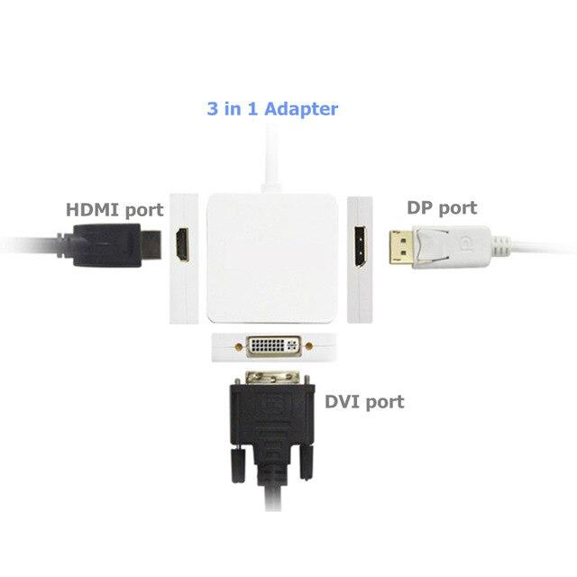 Trumsoon Mini DP to HDMI DVI DP Adapter Converter Thunderbolt 2 to HDMI Cable 1080P for Mac Macbook Pro Air TV