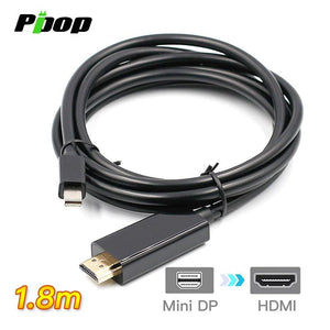 Mini DP to HDMI DisplayPort Converter 1.8m Cables Male to Male Thunderbolt 2 for iMac MacBook Pro Air Mac mini Surface PC