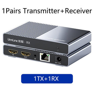 Unnlink 1 to Many 120M HDMI Extender with Local Output FHD 1080P@60Hz IP/TCP CAT6/7 Network LAN RJ45 Ethernet IR Transmit for TV