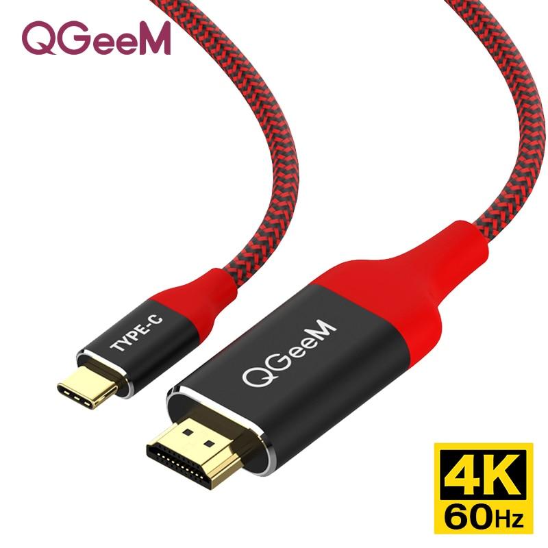 QGeeM USB C to HDMI 4K 60Hz Cable USB Type C to HDMI Adapter USB-C HDMI Thunderbolt 3 Converter for MacBook Huawei Samsung S10