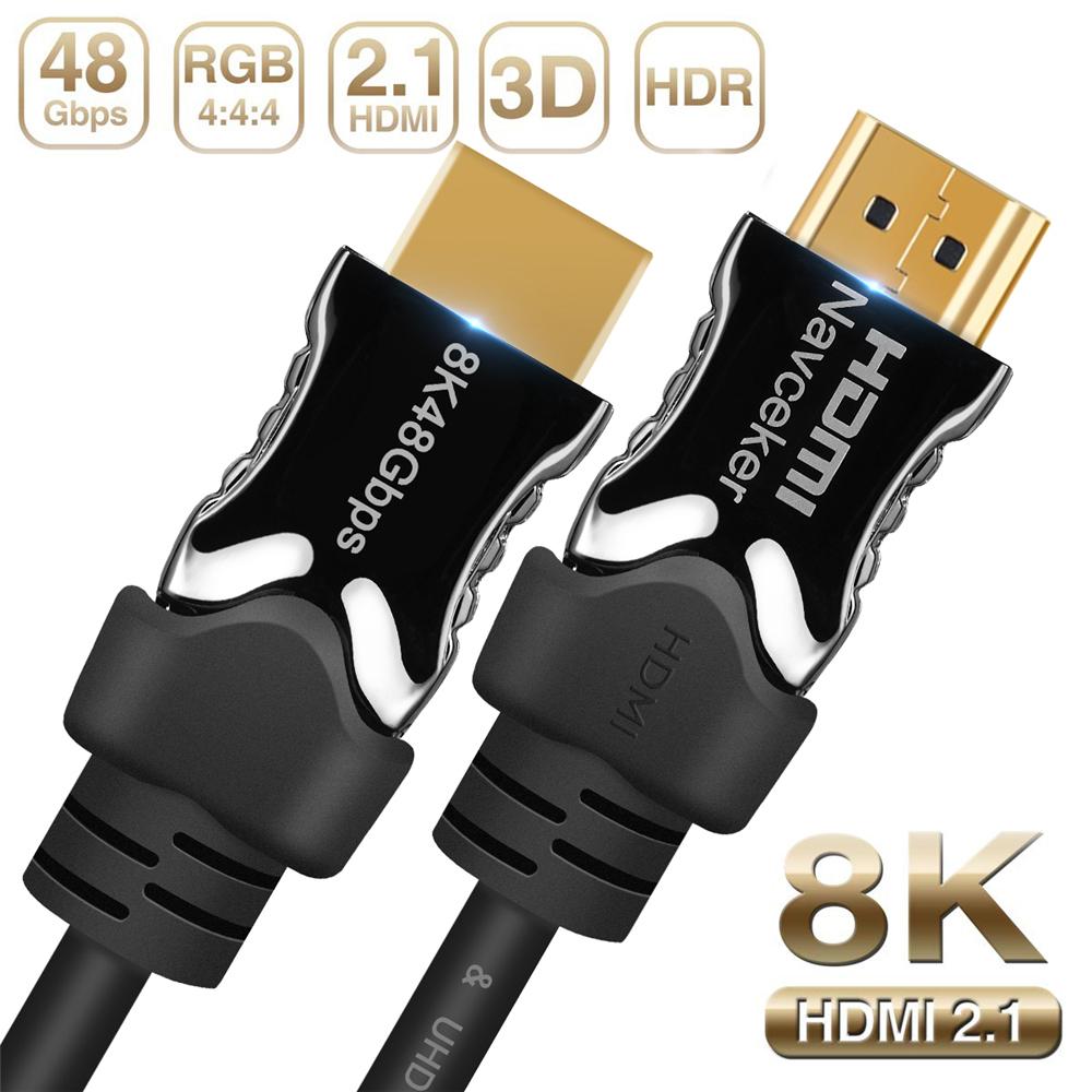 Navceker 8K HDMI 2.1 Cable 48Gbps eARC 4K@120Hz HDMI Cable 2.1 4K HDMI2.1 Cable Dynamic HDR HDMI Cable 2.1 UHD HDMI 2.1 8K