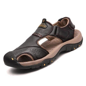 Summer Men Sandals Genuine Leather Men Beach Roman Sandals