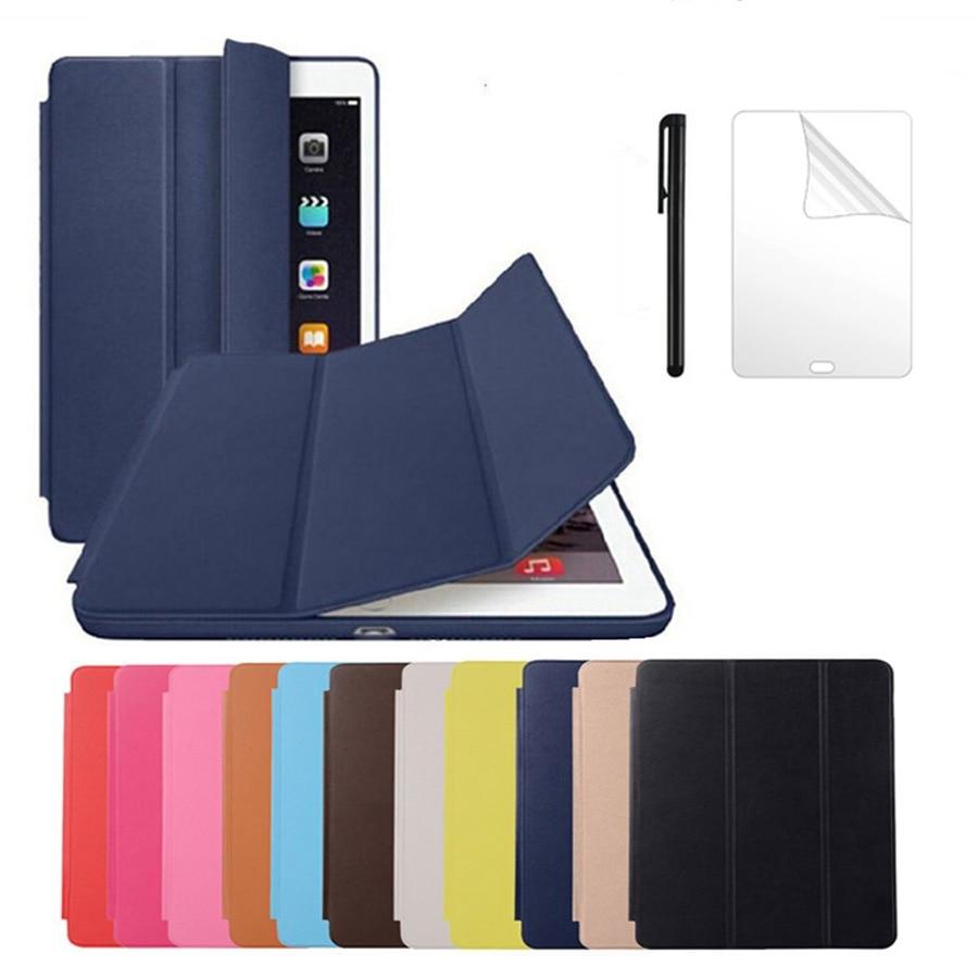 PU Leather Case For iPad Air 2 A1566/1567 Magnet Auto Sleep Stand Flip Leather Cover for iPad air 2 9.7 inch tablet case+ Pen