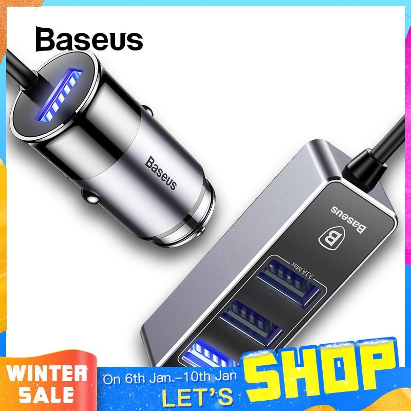 Baseus 4 USB Fast Car Charger For iPhone iPad Samsung Tablet Mobile Phone Charger 5V 5.5A Car USB Charger Adapter Car-Charger