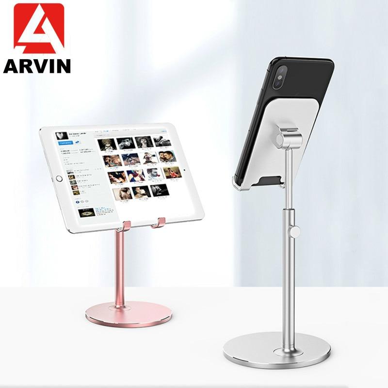 ARVIN Aluminum Alloy Tablet Holder For iPhone X iPad Air Sansung Mobile Phone Adjustable Tablet Desktop Mount For iPad Pro Stand