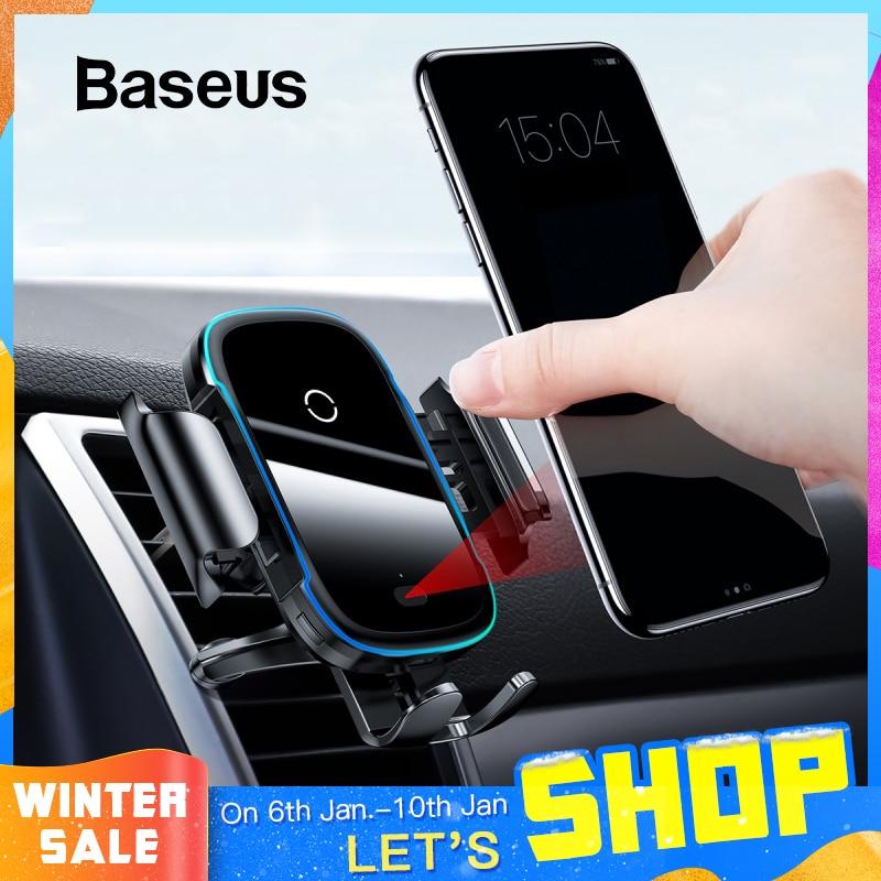 Baseus 15W Wireless Car Charger for IPhone 11 Pro Samsaung Fast Wireless Charging Intelligent Infrared Qi Wireless Charger