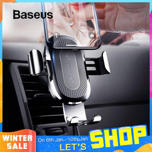 Baseus Qi Wireless Car Charger For iPhone XS XR Samsung S10 Wireless Charger 10W Fast Charging Car Phone Holder