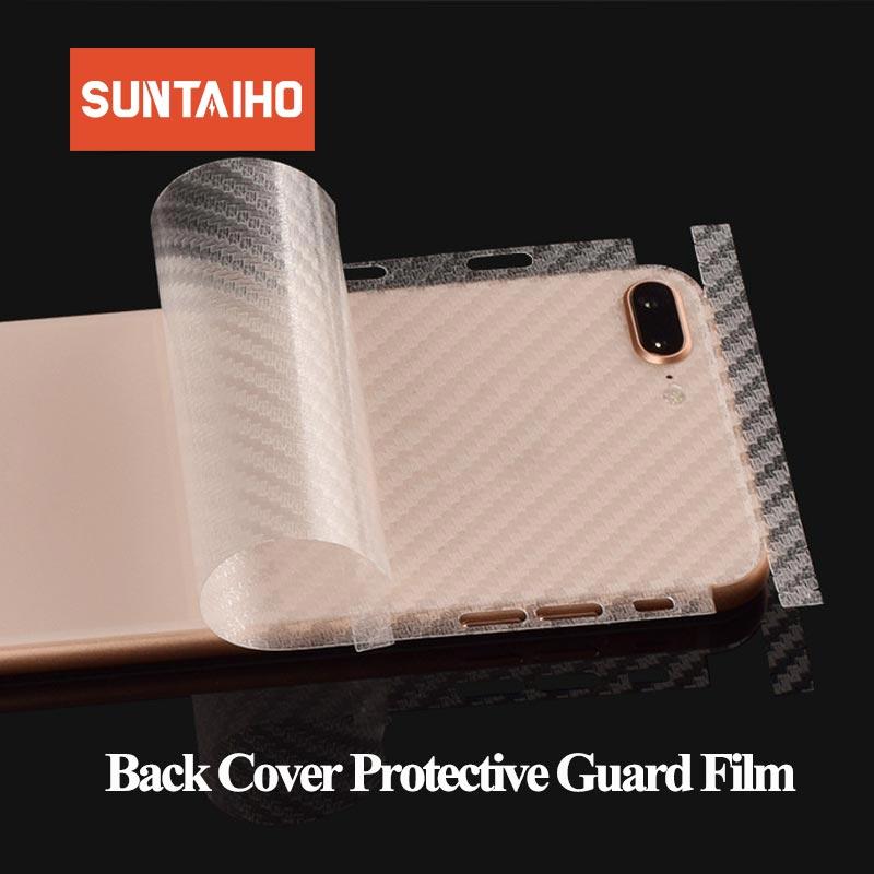 Suntaiho 3D Carbon Fiber Rear Screen Protector for iPhone XS MAX XR XS for iPhone 7 plus 8 X 6 Back Cover Protective Guard Film