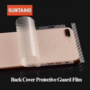 Suntaiho 3D Carbon Fiber Rear Screen Protector for iPhone XS MAX XR XS for iPhone 7 plus 8 X 6 Back Cover Protective Guard Film