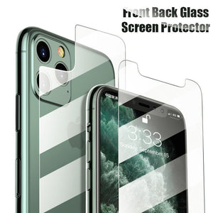 Front Back Full Glass For iphone X XS 11 Pro Max XR 7 8 Screen Protector Tempered Glass on iphone 7 8 6s Plus X 11 Pro Max glass