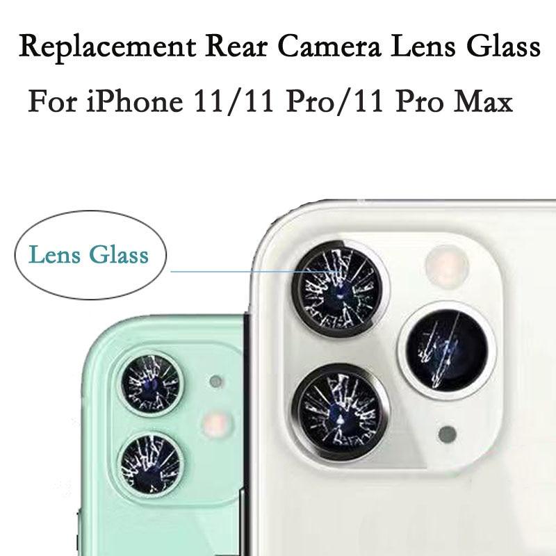 Back Camera Lens For iPhone 11Pro/11Pro Max Rear Camera Lens Glass Without Frame With Sticker Replacement Parts A set of three