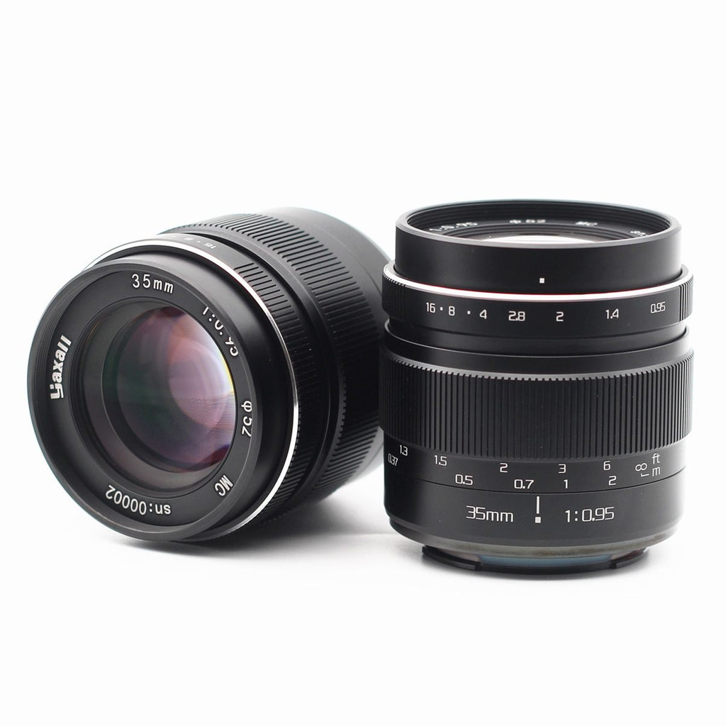 35mm F0.95 Manual E mount M43 MFT Fuji X EF-M Mount Prime Lens for Sony Fujifilm Olympus Panasonic Canon Camera 35 f/0.95