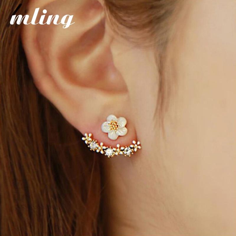 Earrings Ladies Daisy Flowers Back Hanging Dangler