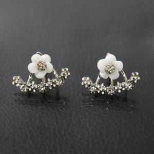 Earrings Ladies Daisy Flowers Back Hanging Dangler