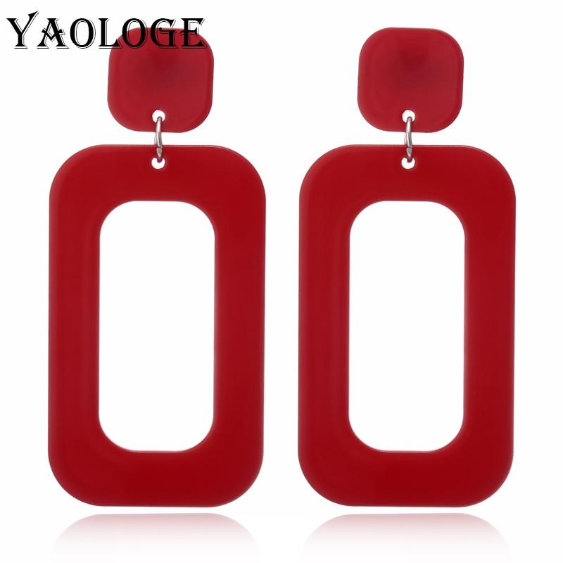 YAOLOGE Trendy Acrylic Square Geometric Earring