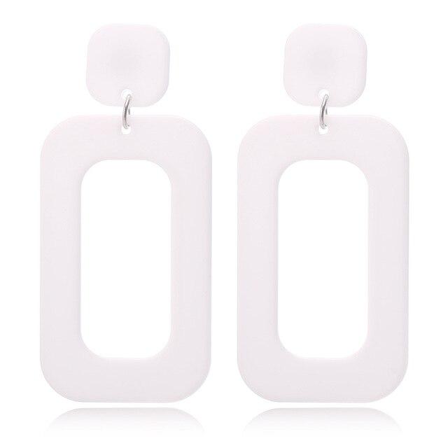 YAOLOGE Trendy Acrylic Square Geometric Earring